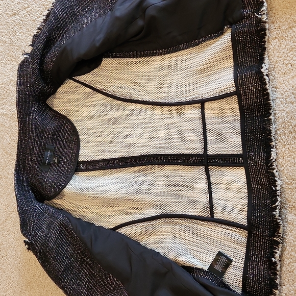 Ann Taylor Woven Moto Style Jacket With Fringe Embellishment - Picture 11 of 13